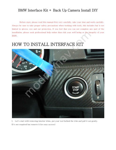 HOW TO INSTALL INTERFACE KIT - modmynav.com