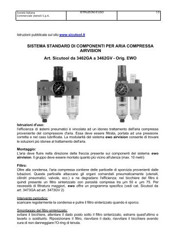 SISTEMA STANDARD DI COMPONENTI PER ARIA ... - Sicutool