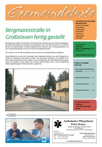 Bergmannstraße in Großzössen fertig gestellt - Gemeinde ...