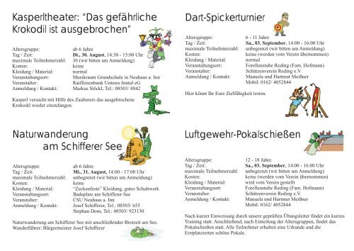 Ferienprogrammm 2011 Bitte beachten - Neuhaus bewegt sich...