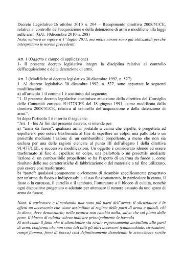 Questo testo in PDF - Enciclopedia delle Armi di Edoardo Mori