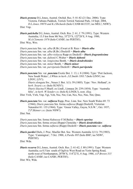 Australian Orchid Name Index - Australian National Botanic Gardens