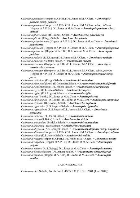 Australian Orchid Name Index - Australian National Botanic Gardens