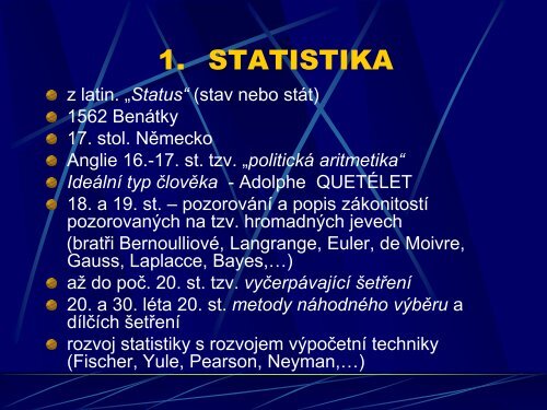 Statistika, vÄdeckÃ½ vÃ½zkum, mÄÅenÃ­ v pedagogickÃ©m ... - Lide na UHK