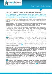 UGC se Ã‚Â« projette Ã‚Â» avec la solution CRM d'easiware - 3d ...