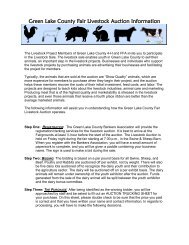 Green Lake County Fair Livestock Auction Information