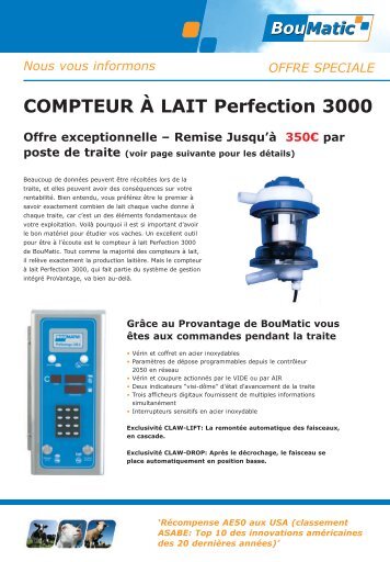 COMPTEUR Ã LAIT Perfection 3000 - BouMatic