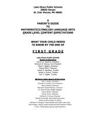 First Grade - Lake Shore Public Schools