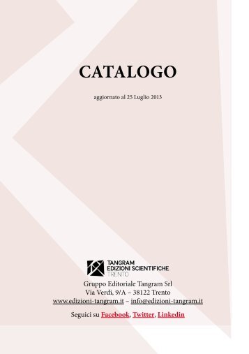 CATALOGO - Tangram Edizioni Scientifiche