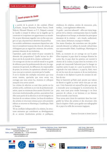 le dossier résumé (14 pages) - Gens de la Caraïbe