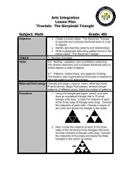Arts Integration Lesson Plan âFractals: The Sierpinski Triangle ...
