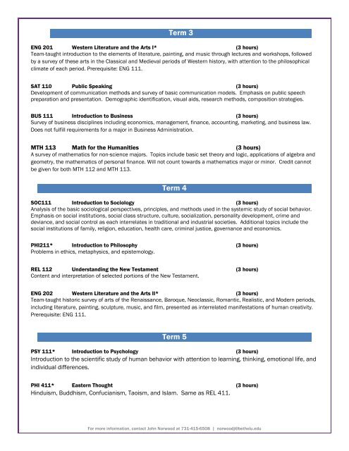 Download the General Studies curriculum list with course descriptions