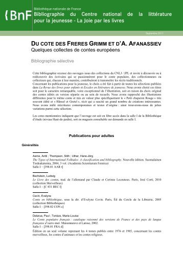 Du cÃ´tÃ© des frÃ¨res Grimm et d'A. Afanassiev : quelques collectes de ...