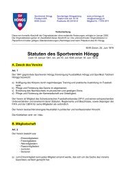 Statuten des Sportverein HÃ¶ngg