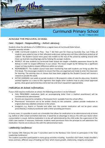 newsletter-2013-03-07 - Currimundi State School