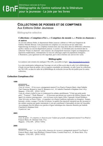 Collection de poÃ©sies et de comptines aux Ã©ditions Didier Jeunesse