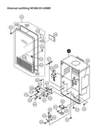 External outfitting NC380-SV-ASME - Heater