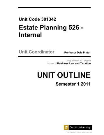 UNIT OUTLINE - Curtin Business School - Curtin University