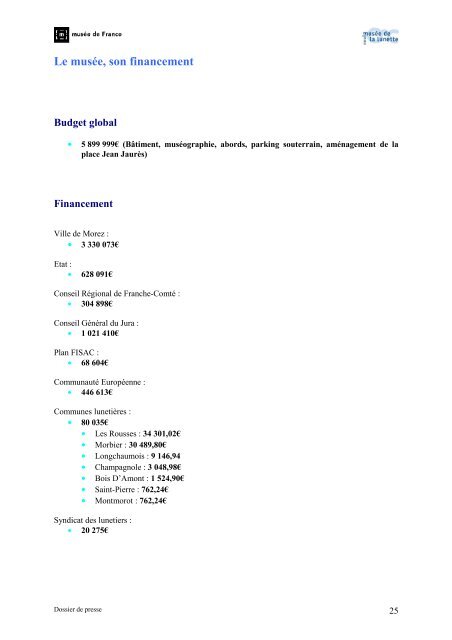 Dossier de presse - MusÃ©es en Franche-ComtÃ©