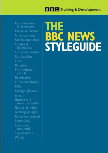 BBC News Styleguide - Media.Uoa