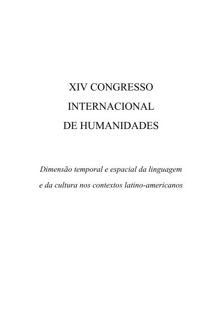 Caderno de Resumos - Décimo Sexto Congresso Internacional de ...