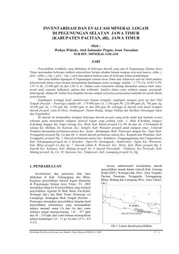 Inventarisasi dan Evaluasi Mineral Logam Di Pegunungan Selatan