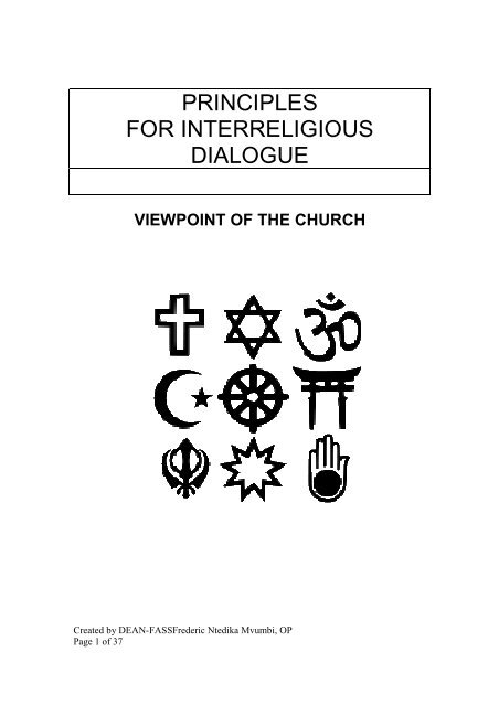 PRINCIPLES FOR INTERRELIGIOUS DIALOGUE.pdf - CUEA