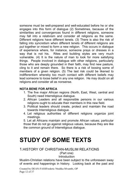 PRINCIPLES FOR INTERRELIGIOUS DIALOGUE.pdf - CUEA