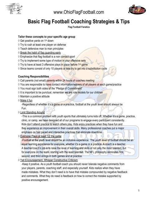 Coaches Drills & Tips Packet - Flag Football Fanatics