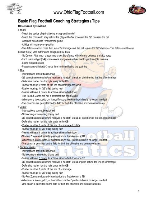 Coaches Drills & Tips Packet - Flag Football Fanatics