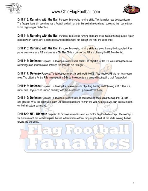 Coaches Drills & Tips Packet - Flag Football Fanatics