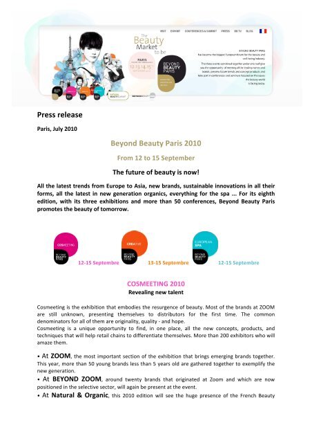 Press release Beyond Beauty Paris 2010