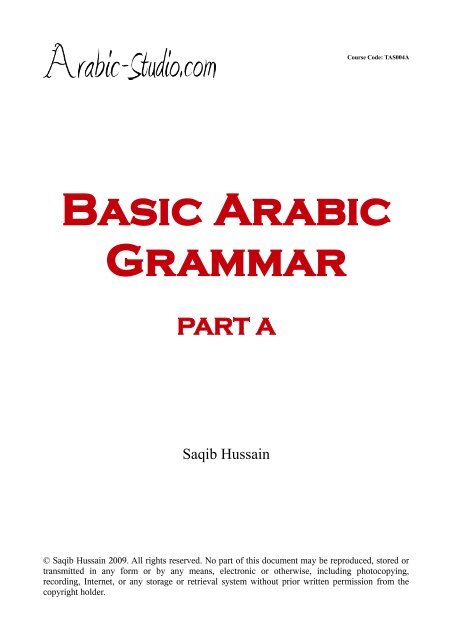 Basic Arabic Grammar PART A - gariban tavuk