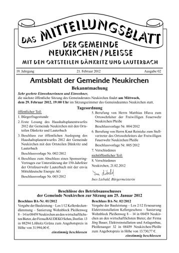 Amtsblatt der Gemeinde Neukirchen - Neukirchen/Pleiße