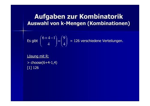 Kombinatorik + Simulationen