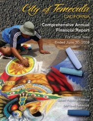 California Comprehensive Annual Financial Report - City of Temecula