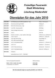 Dienstplan fÃ¼r das Jahr 2010 - Niedersfeld
