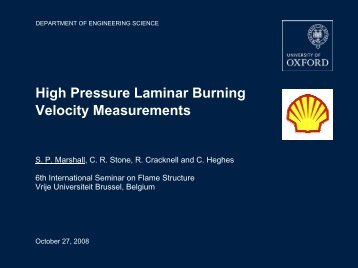 High Pressure Laminar Burning Velocity Measurements