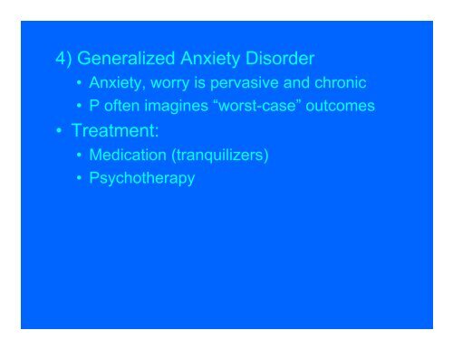 • Anxiety Disorders