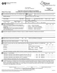 Medical Claim Form - Texas Health Insurance Risk Pool