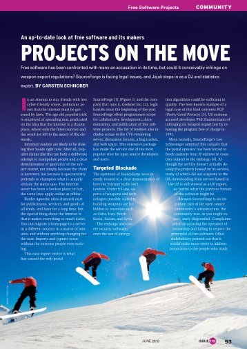 PROJECTS ON THE MOVE - Linux Magazine