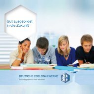 Ausbildung - Deutsche Edelstahlwerke KarriereWERKSTATT GmbH