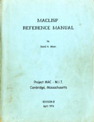 Maclisp Reference Manual (1974) - Software Preservation Group