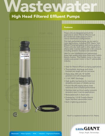 High Head Filtered Effluent Pumps - Franklin Electric