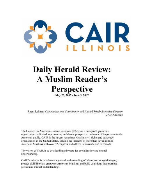Daily Herald Review: A Muslim Reader's Perspective - CAIR-Chicago