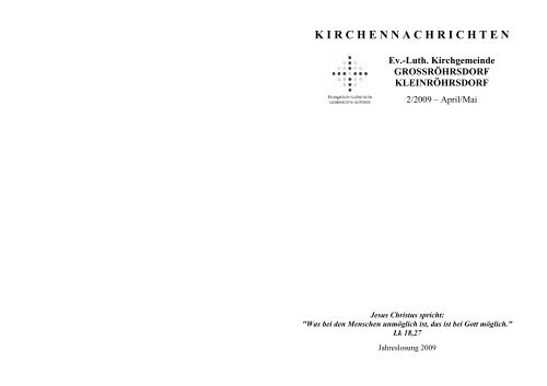 K I R C H E N N A C H R I C H T E N - Kirchgemeinde Großröhrsdorf