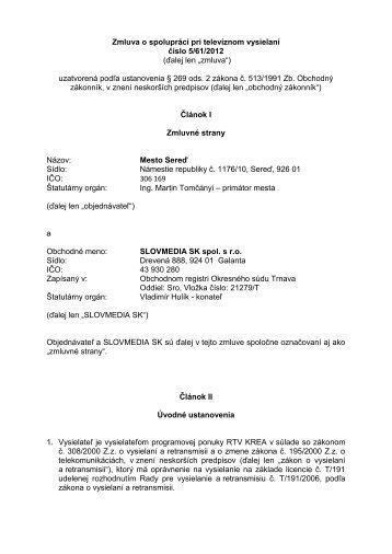5/61/2012 [249KB] pdf - Transparentne - Mesto SereÄ