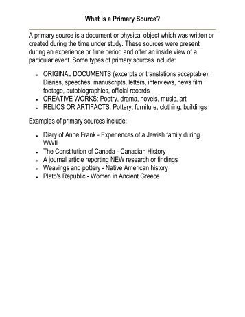 what is a primary source