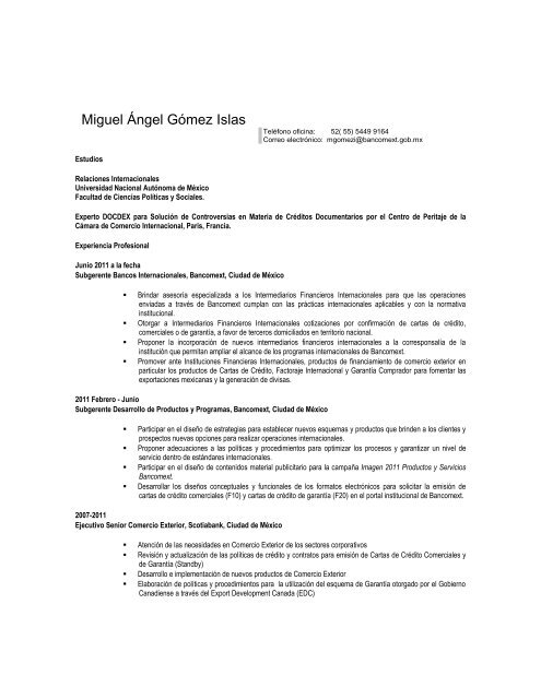 Curriculum Miguel Ãngel GÃ³mez Islas.pdf - ICC MÃ©xico
