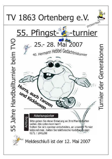 TV 1863 Ortenberg e.V. 55. Pfingst- -turnier